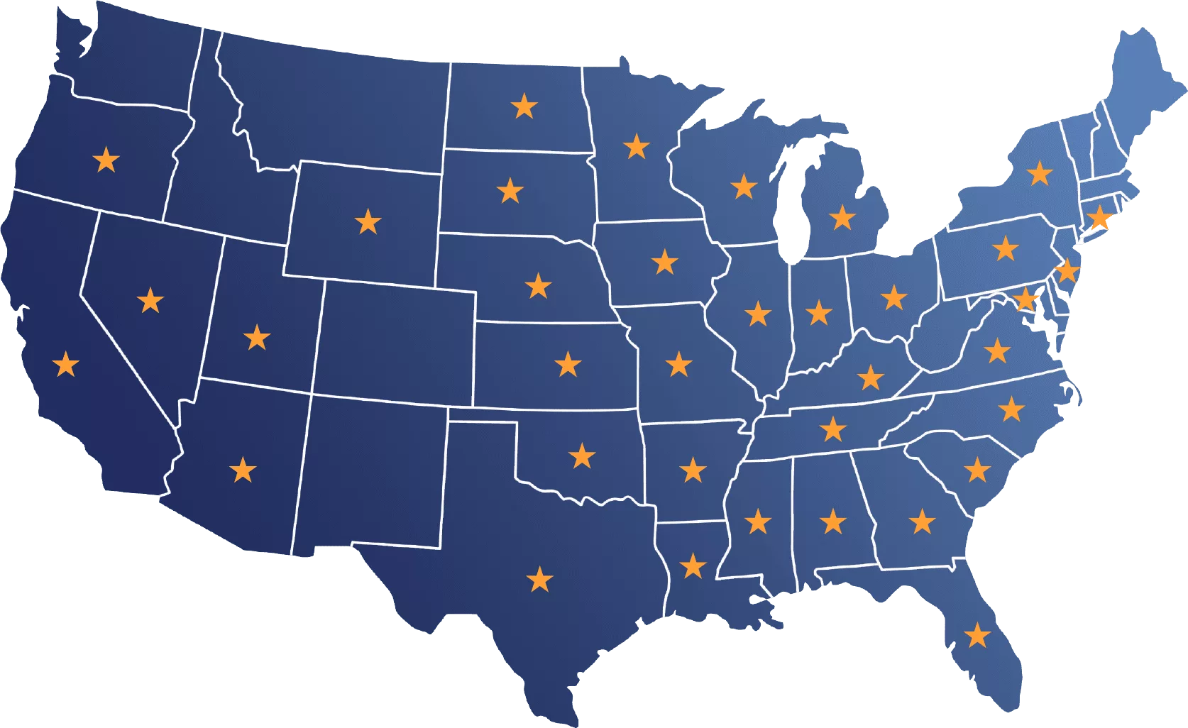 Map of the states Vos Electric is licensed in